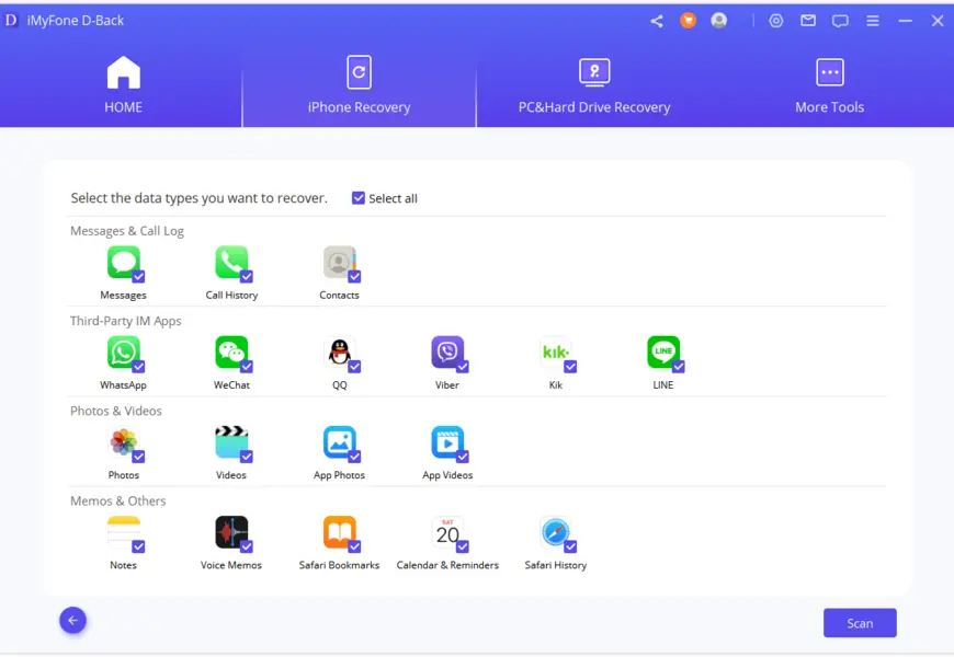 برنامه ریکاوری iMyFone D-Back