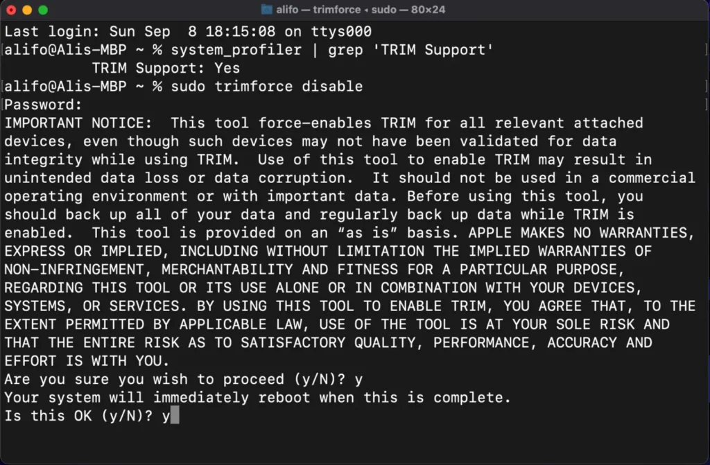 Trim ssd چیست؟ 4 غیرفعالسازی trim در سیستم عامل macos
