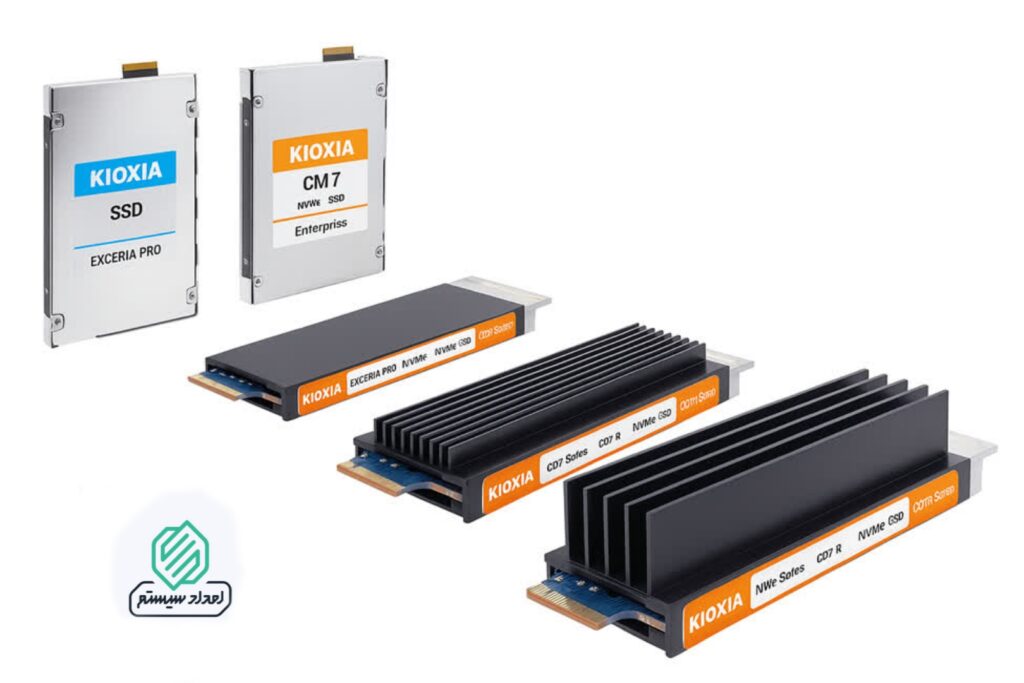 تصویر انواع حافظه SSD شامل SSD SATA و SSD NVMe با سرعت بالا برای ذخیره‌سازی سریع