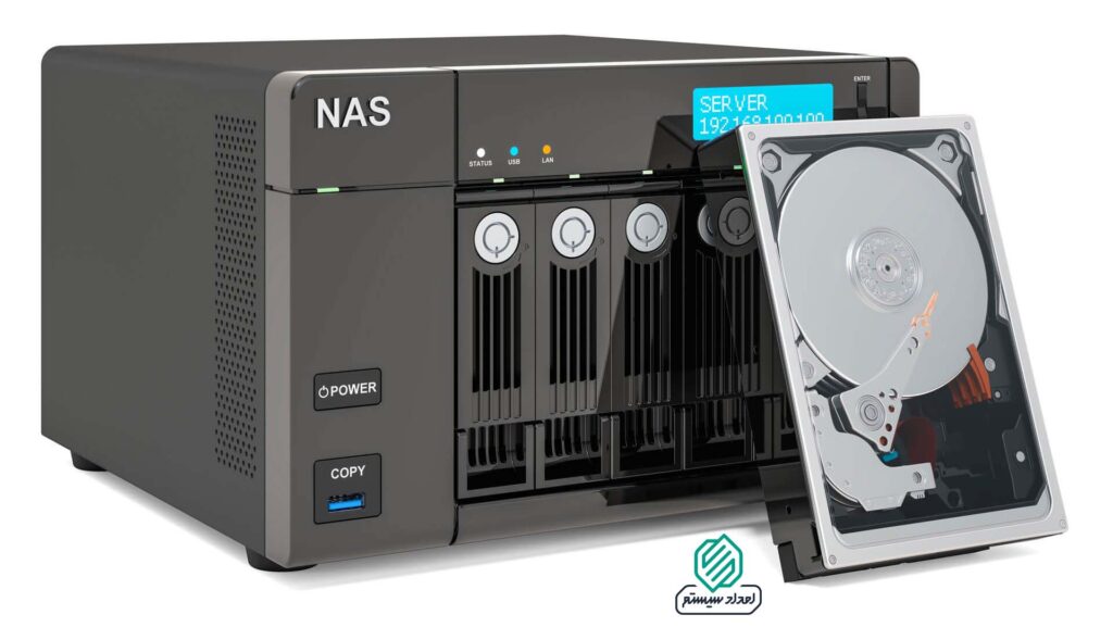 بازیابی اطلاعات NAS | نحوه ریکاوری NAS + نکات مهم 2 نمای جلوی دستگاه NAS برای بازیابی اطلاعات NAS با چند هارد داخلی